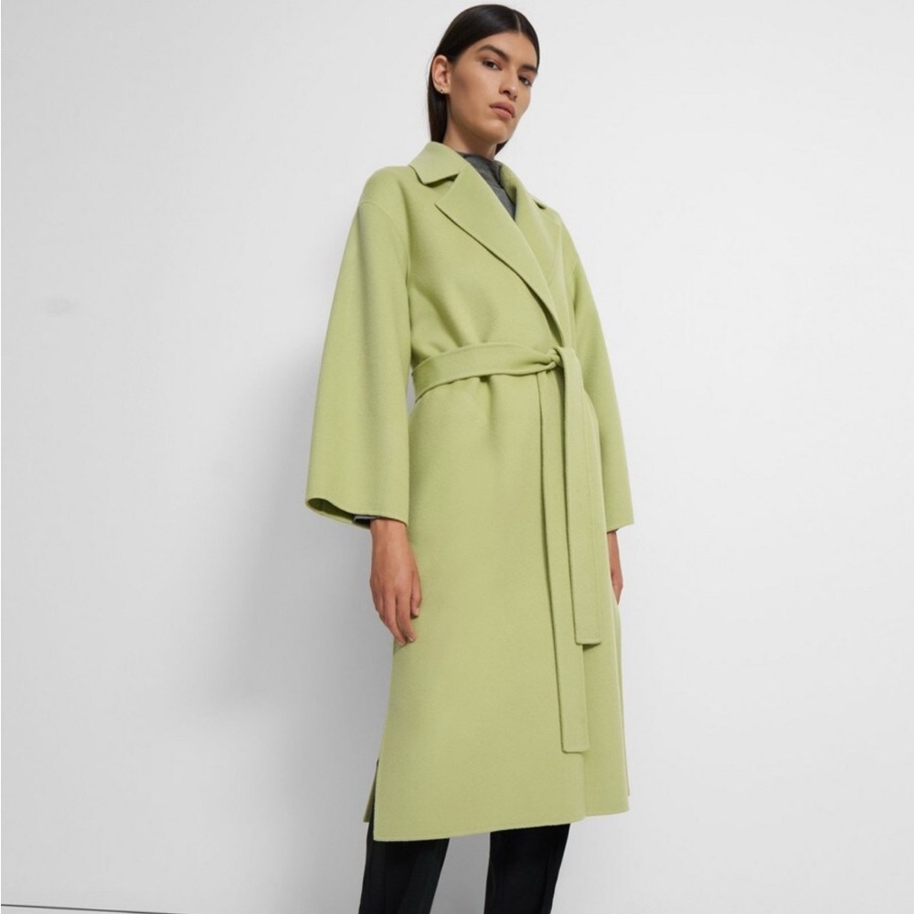 Theory Women's Light Green Cashmere Coat